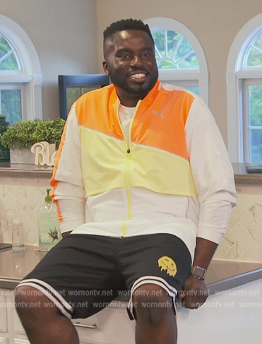 Edward Osefo's colorblock jacket on The Real Housewives of Potomac