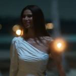 Elena’s white one-shoulder dress on Fantasy Island