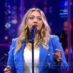 Elle King’s blue double breasted blazer and pants on Good Morning America