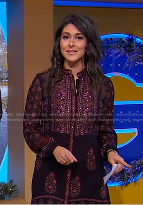 Erielle’s black floral embroidered dress on Good Morning America