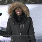 Faith Abubey’s black puffer coat on Good Morning America