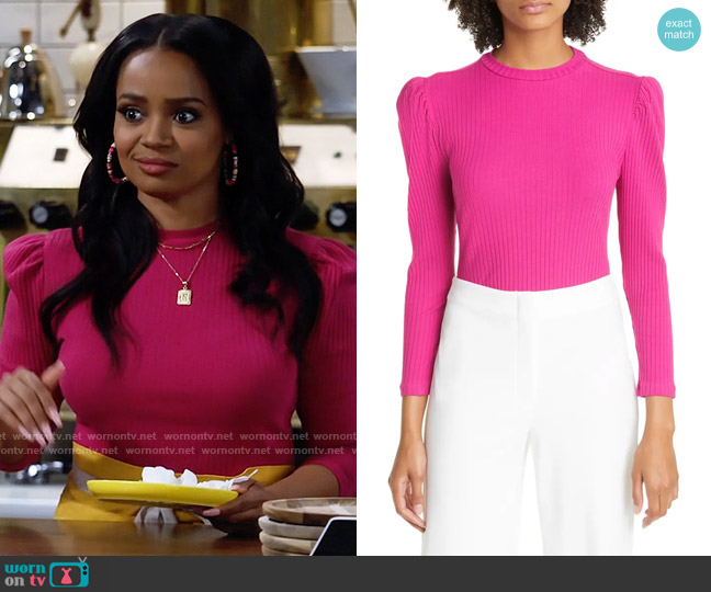 WornOnTV: Randi’s pink puff sleeve top on Call Me Kat | Kyla Pratt ...