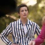 Finley’s blue and white striped button down shirt on The L Word Generation Q