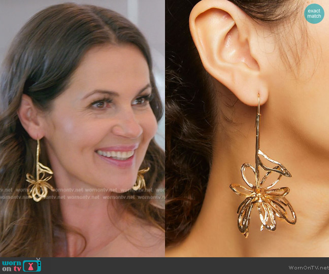Forever 21 Flower Drop Earrings worn by Julia Lemigova (Julia Lemigova) on The Real Housewives of Miami