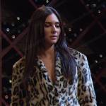 Gabi’s leopard zip front coat on Days of our Lives