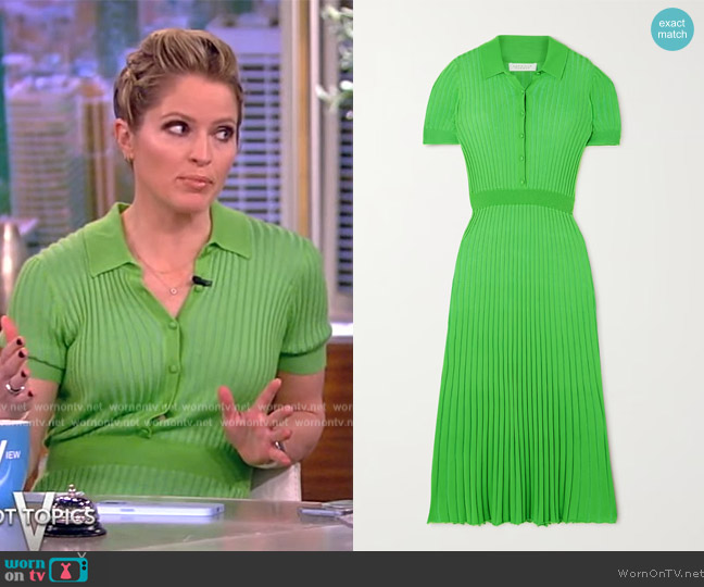Gabriela Hearst Amor ribbed cashmere and silk-blend maxi dress worn by Sara Haines on The View