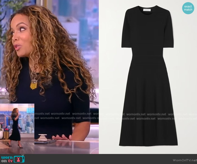 Gabriela Hearst  Seymore wool, cashmere and silk-blend midi dress worn by Sunny Hostin on The View