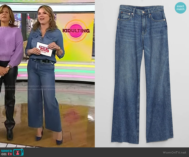 Gap High Rise Wide-Leg Jeans with Washwell worn by Jenna Bush Hager on Today
