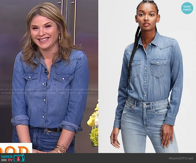 Gap Two-Pocket Western Shirt worn by Jenna Bush Hager on Today