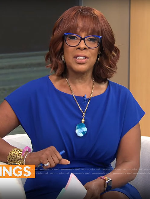Gayle King’s blue dress on CBS Mornings
