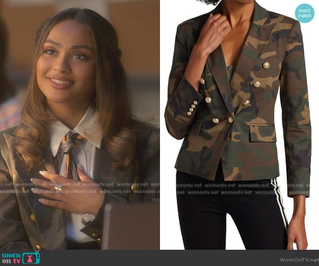 Generation Love Kennedy Camouflage Blazer worn by Kiela (Daniella Perkins) on Grown-ish