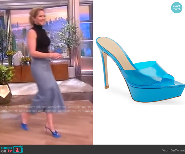 Gianvito Rossi Betty Platform Sandal worn by Sara Haines on The View