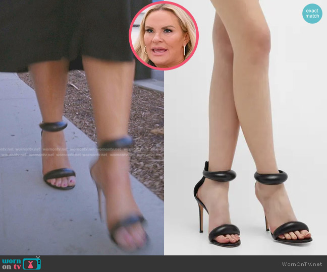 Gianvito Rossi Bijoux Ankle-Cuff High-Heel Sandals worn by Heather Gay on The Real Housewives of Salt Lake City
