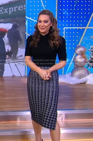 Ginger’s black knit pencil skirt on Good Morning America