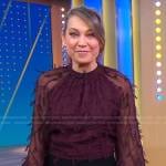 Ginger’s burgundy sheer blouse on Good Morning America