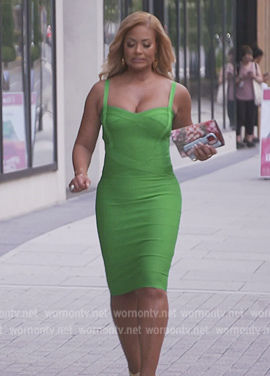 Gizelle's green bandage dress on The Real Housewives of Potomac