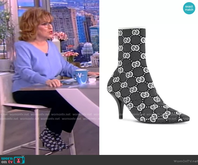 Gucci GG knit ankle boots worn by Joy Behar on The View