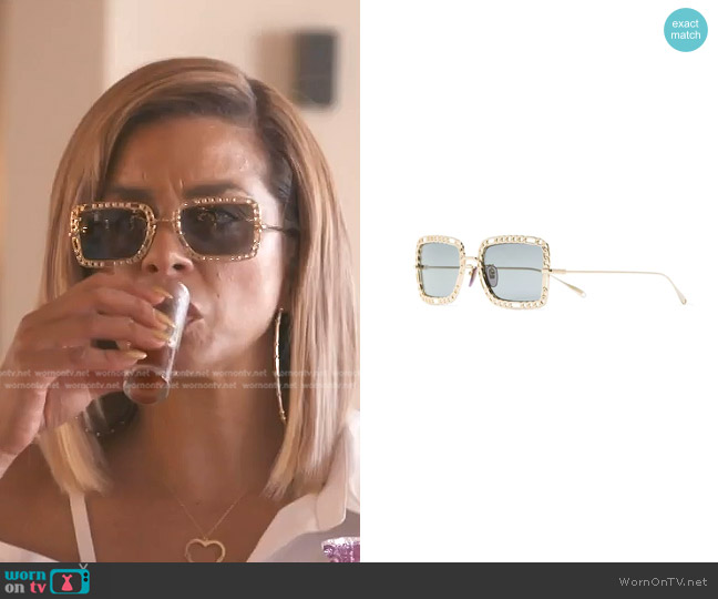 Gucci Oversized Square-Frame Sunglasses worn by Robyn Dixon on The Real Housewives of Potomac