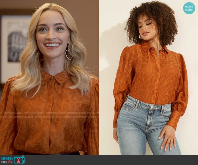 Guess Raven Shirt worn by Georgia Miller (Brianne Howey) on Ginny & Georgia