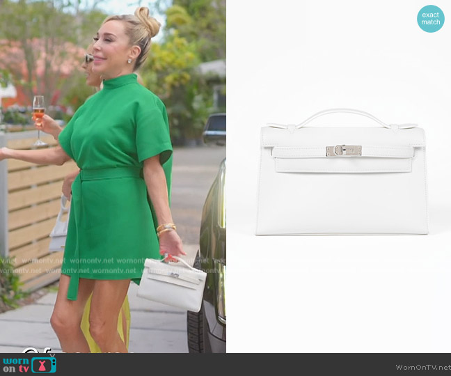 Hermes Blanc Swift Leather Handbag worn by Marysol Patton (Marysol Patton) on The Real Housewives of Miami