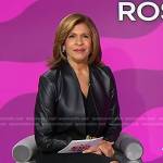 Hoda’s black dress and leather jacket on Today