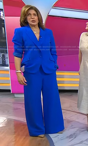 Hoda’s blue blazer and wide-leg pants on Today