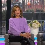 Hoda’s lilac knit sweater and leather pants on Today