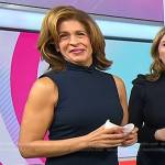 Hoda’s navy tie waist sleeveless dress on Today