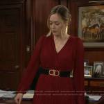 Hope’s red pleated dress on The Bold and the Beautiful