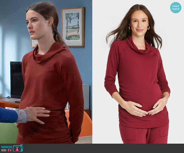Ingrid & Isabel at Target Pullover Maternity Sweatshirt worn by Nelle Benson (Chloe Lanier) on General Hospital