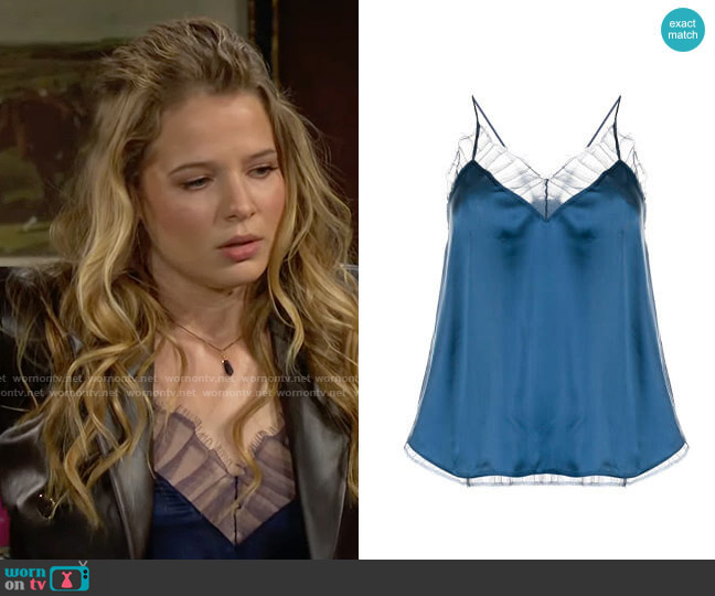 IRO Berwyn Cami worn by Summer Newman (Allison Lanier) on The Young and the Restless