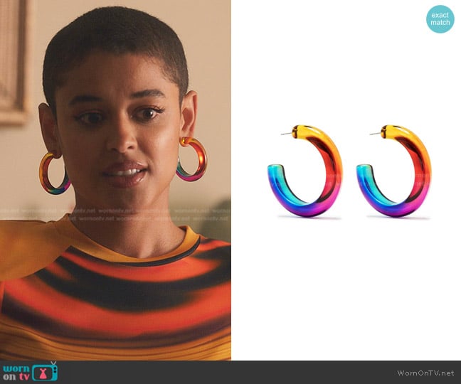 Isabel Marant Nhiote Hoop Earrings worn by Julien Calloway (Jordan Alexander) on Gossip Girl