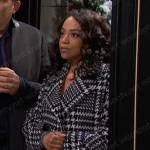Jada’s houndstooth coat on Days of our Lives