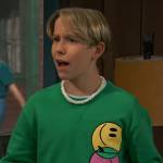 Jake’s green smiley face print sweatshirt on Bunkd