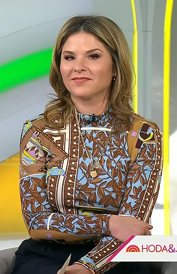 Jenna’s mixed print long sleeve top on Today