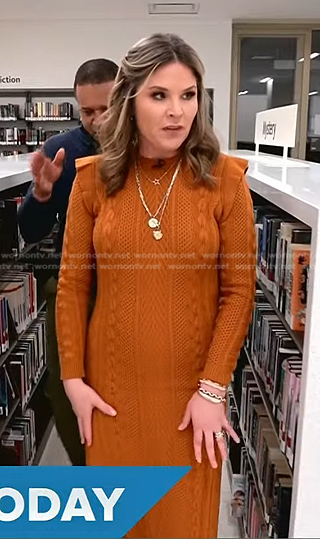 Jenna's orange cable knit dress on Today