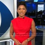 Jericka’s red sheath dress on CBS Evening News