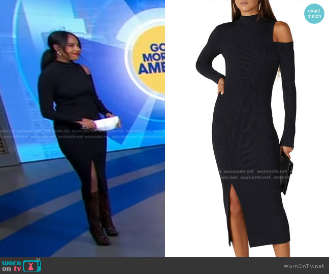 Jonathan Simkhai Aurora Ribbed Dress worn by Mona Kosar Abdi on Good Morning America