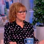 Joy’s black satin polka dot blouse on The View