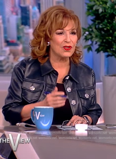 Joy's black leather jacket on The View
