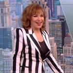 Joy’s black and white stripe blazer on The View