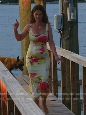 Julia's yellow floral print dress on The Real Housewives of Miami