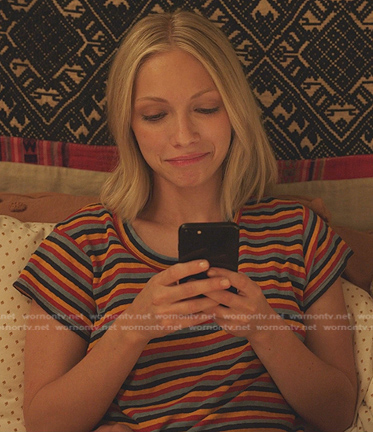 Kate’s multicolor striped tee on Gossip Girl