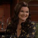 Katie’s bee print button down shirt on The Bold and the Beautiful