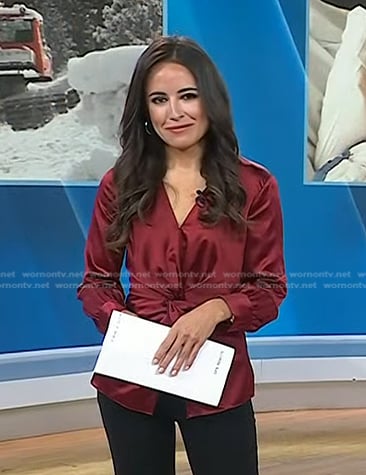 Kaylee Hartung's red twisted blouse on Today