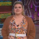 Kelly’s orange printed dress on The Kelly Clarkson Show