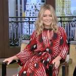 Kelly’s red printed maxi dress on Live with Kelly and Ryan