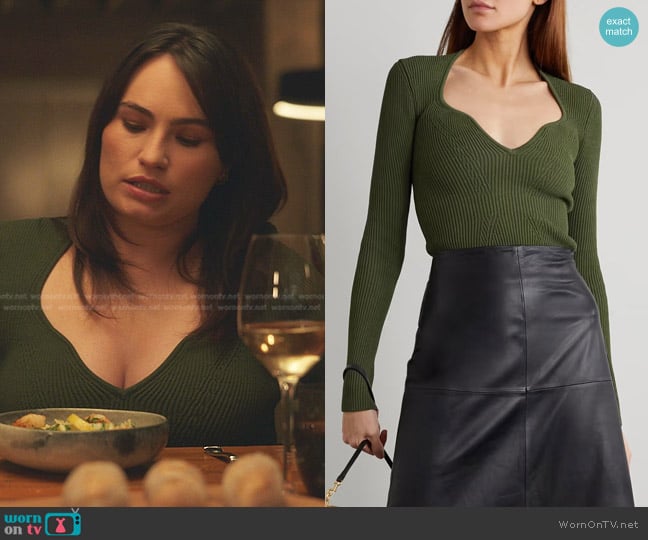 Khaite Kirah Sweater worn by Heidi Bergmann (Kathryn Gallag) on Gossip Girl