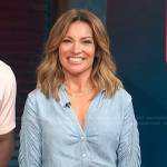 Kit’s chambray shirred sleeve top on Access Hollywood