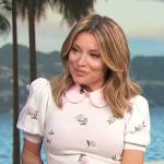 Kit’s white floral embroidered top on Access Hollywood